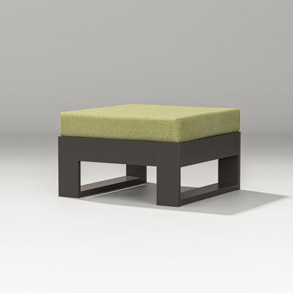 PW Designer Series Latitude Lounge Ottoman in Vintage Coffee / Chartreuse Boucle