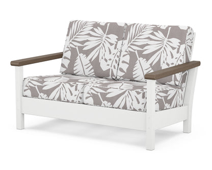 POLYWOOD® Harbour Deep Seating Loveseat in White / Kona / Leaf Grey Mist