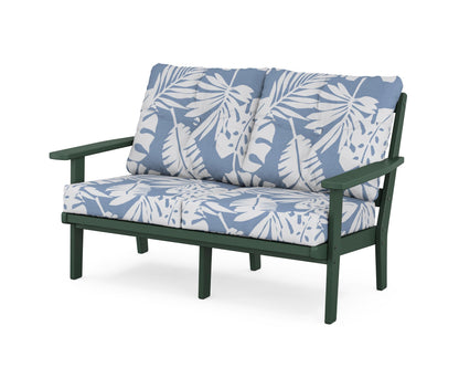 POLYWOOD® Prairie Deep Seating Loveseat in Green / Leaf Sky Blue