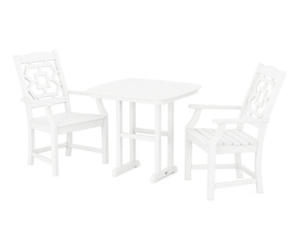 Martha Stewart by POLYWOOD® Chinoiserie 3-Piece Dining Set in White