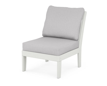 POLYWOOD® Braxton Modular Armless Chair in Vintage White / Granite