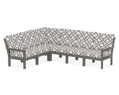 POLYWOOD® Vineyard 6-Piece Sectional in Slate Grey / Trellis Grey Mist