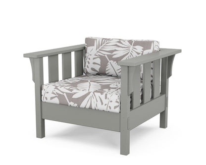 Martha Stewart by POLYWOOD® Acadia Deep Seating Chair in Slate Grey / Leaf Grey Mist
