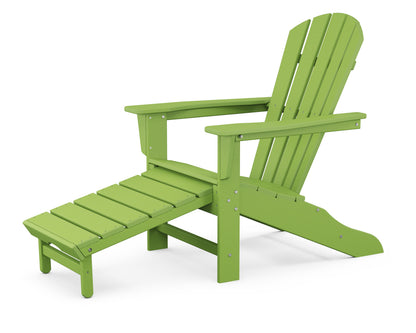POLYWOOD® Palm Coast Ultimate Adirondack with Hideaway Ottoman in Lime