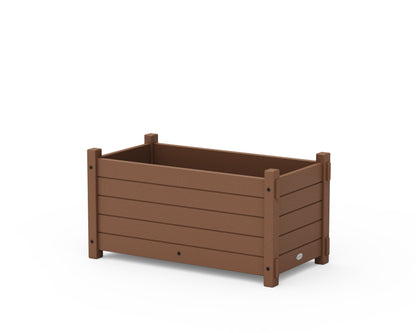POLYWOOD® Nautical Rectangle Double Planter Box in Teak
