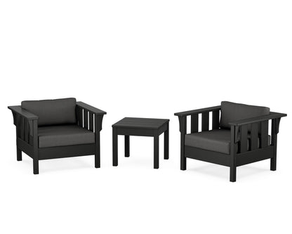 Martha Stewart by POLYWOOD® Acadia 3-Piece Deep Seating Set in Black / Spectrum Carbon