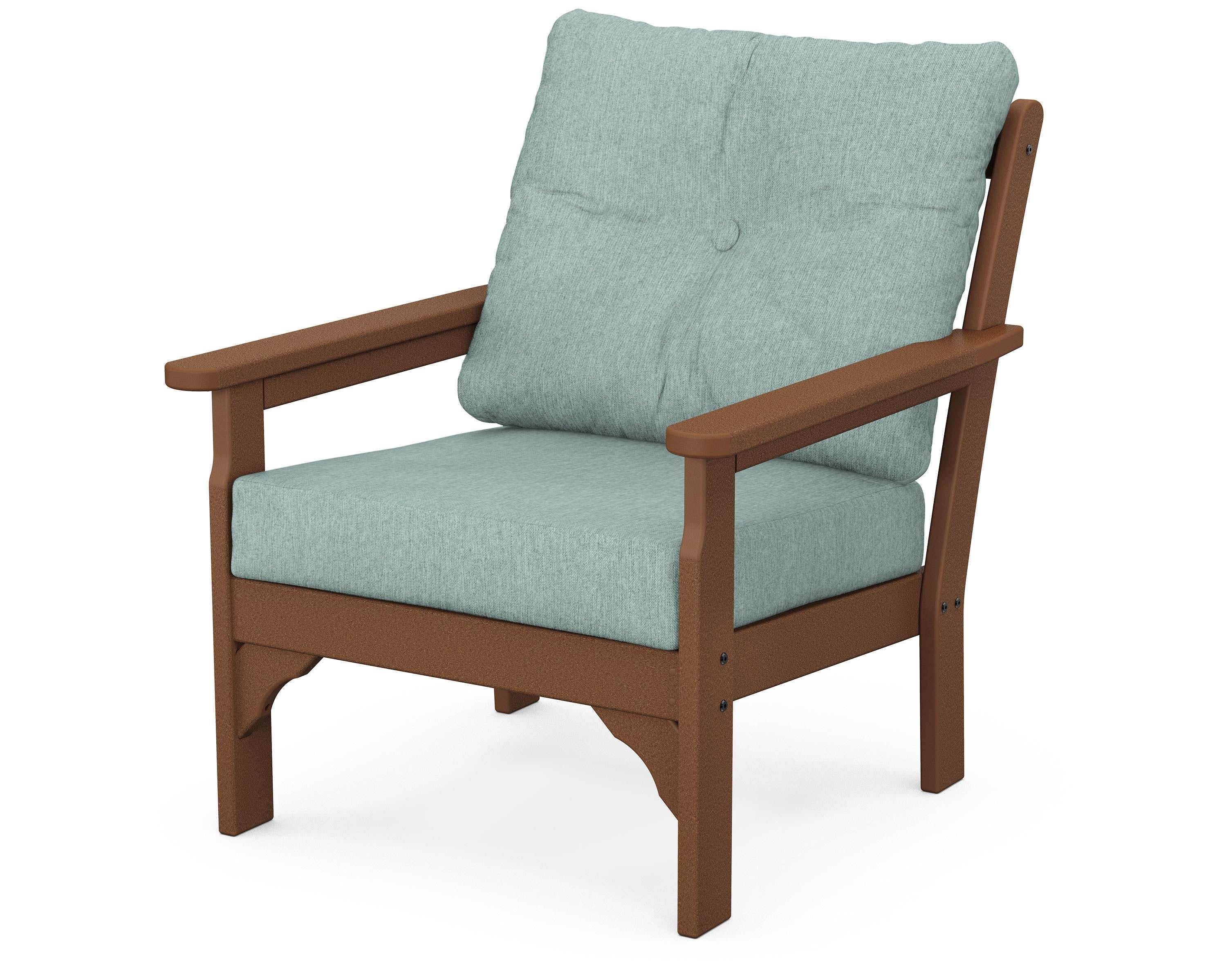 POLYWOOD® Vineyard Deep Seating Chair in Teak / Glacier Spa