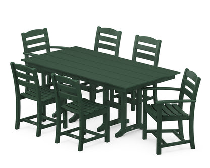 POLYWOOD® La Casa Café 7-Piece Farmhouse Dining Set in Green