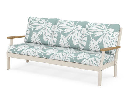 POLYWOOD® Braxton Deep Seating Sofa in Sand / Natural / Leaf Glacier Spa