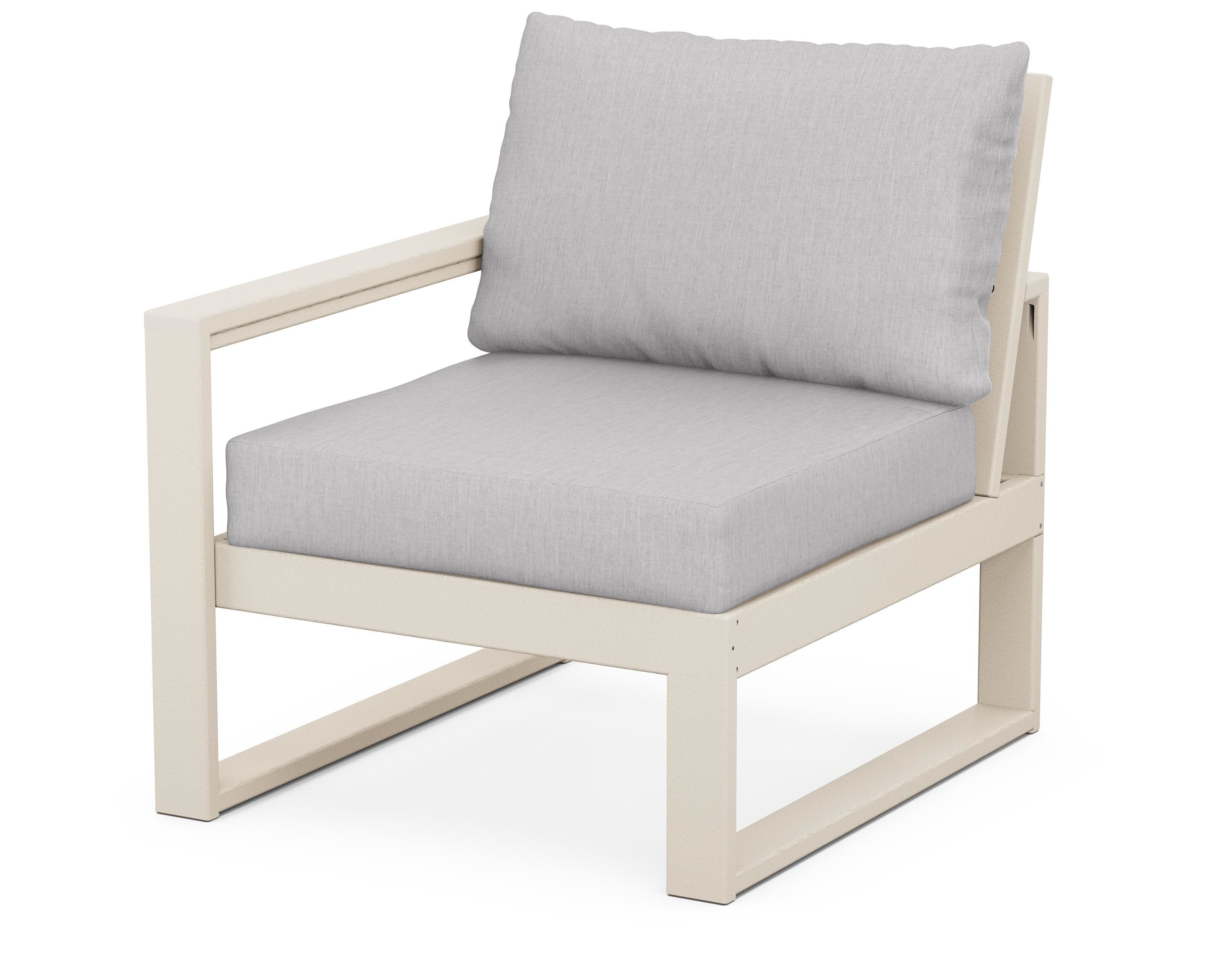 POLYWOOD® EDGE Modular Left Arm Chair in Sand / Granite