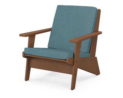 POLYWOOD® Riviera Modern Lounge Chair in Teak / Ocean Teal