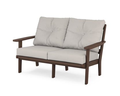 POLYWOOD® Oxford Deep Seating Loveseat in Mahogany / Cast Ash