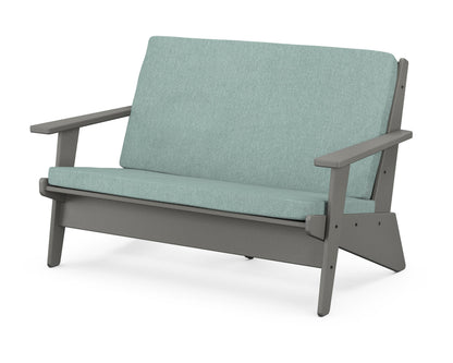 POLYWOOD® Riviera Modern Lounge Loveseat in Slate Grey / Glacier Spa