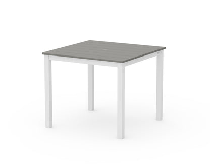 POLYWOOD® Main Street 36" x 36" Dining Table in White / Slate Grey