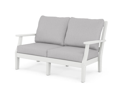 Martha Stewart by POLYWOOD® Chinoiserie Deep Seating Loveseat in White / Granite