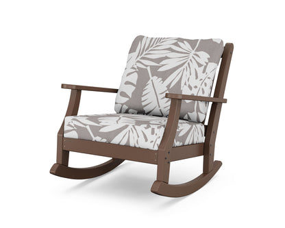 Country Living Wovendale Deep Seating Rocking Chair in Mahogany / Leaf Grey Mist
