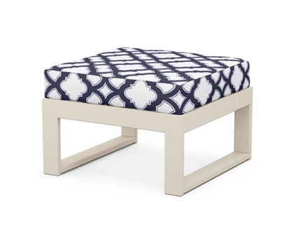 Unbranded Modular Ottoman - Modern in Sand / Trellis Navy