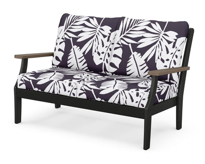 POLYWOOD® Braxton Deep Seating Loveseat in Black / Kona / Leaf Navy