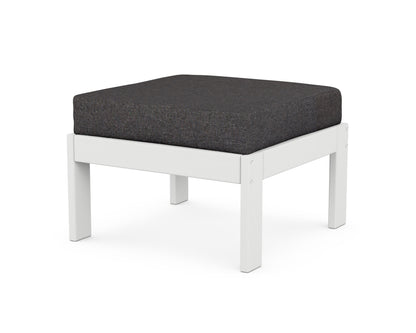 POLYWOOD® Vineyard Modular Ottoman in White / Ash Charcoal