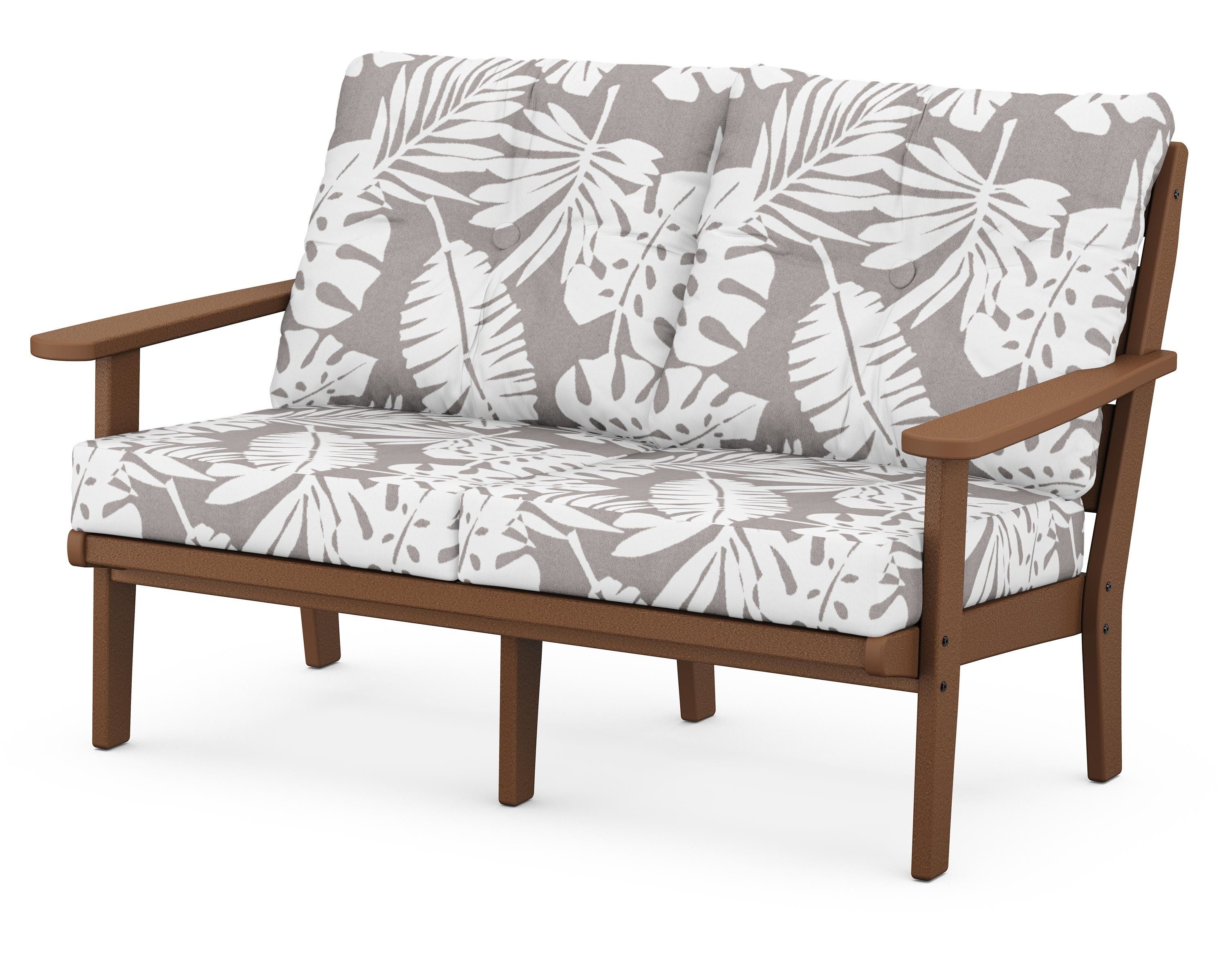 POLYWOOD® Lakeside Deep Seating Loveseat in Teak / Leaf Grey Mist