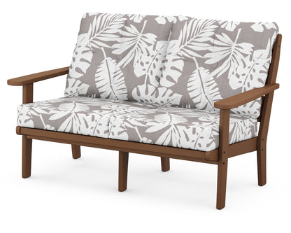 POLYWOOD® Lakeside Deep Seating Loveseat in Teak / Leaf Grey Mist