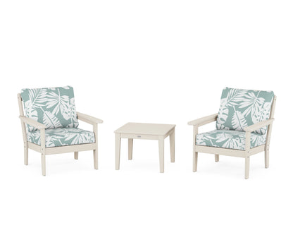 Country Living Cottage 3-Piece Deep Seating Set in Sand / Leaf Glacier Spa