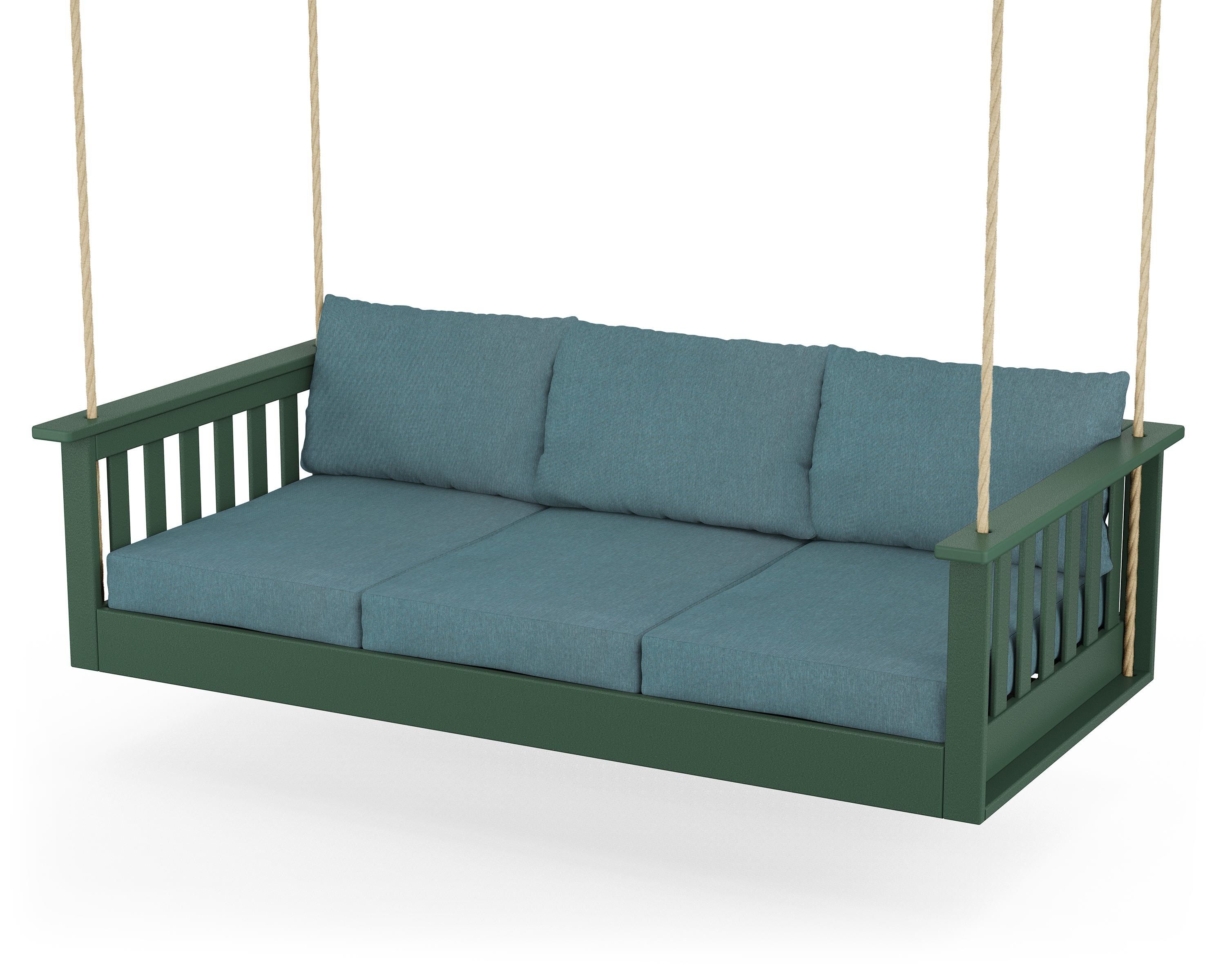 POLYWOOD® Vineyard Daybed Swing in Green / Ocean Teal