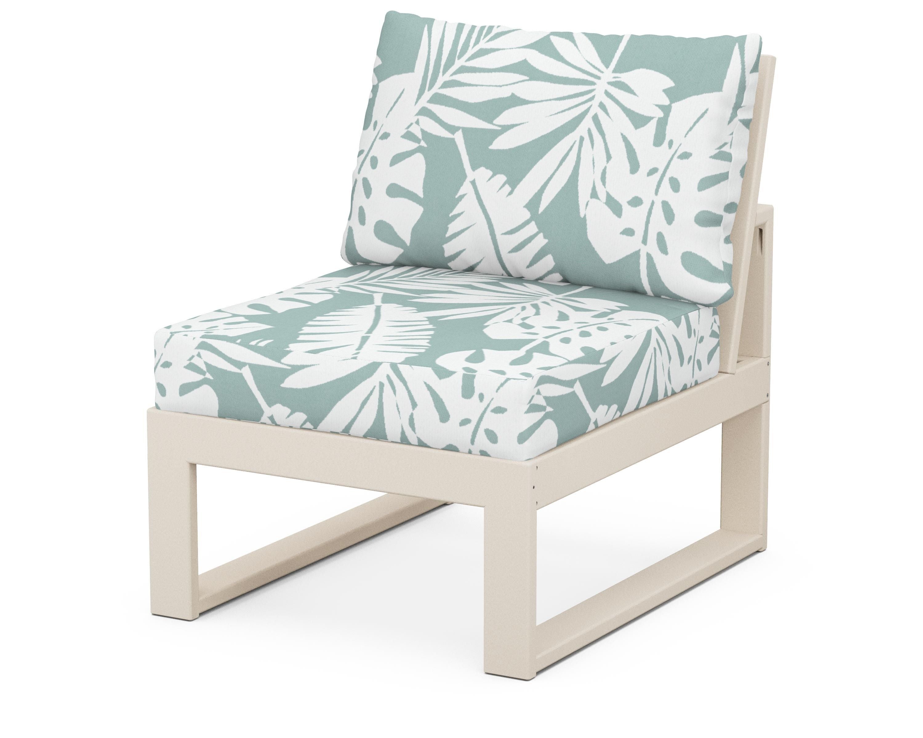 Unbranded Modular Armless Chair in Sand / Leaf Glacier Spa