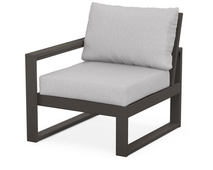 POLYWOOD® EDGE Modular Left Arm Chair in Vintage Coffee / Granite