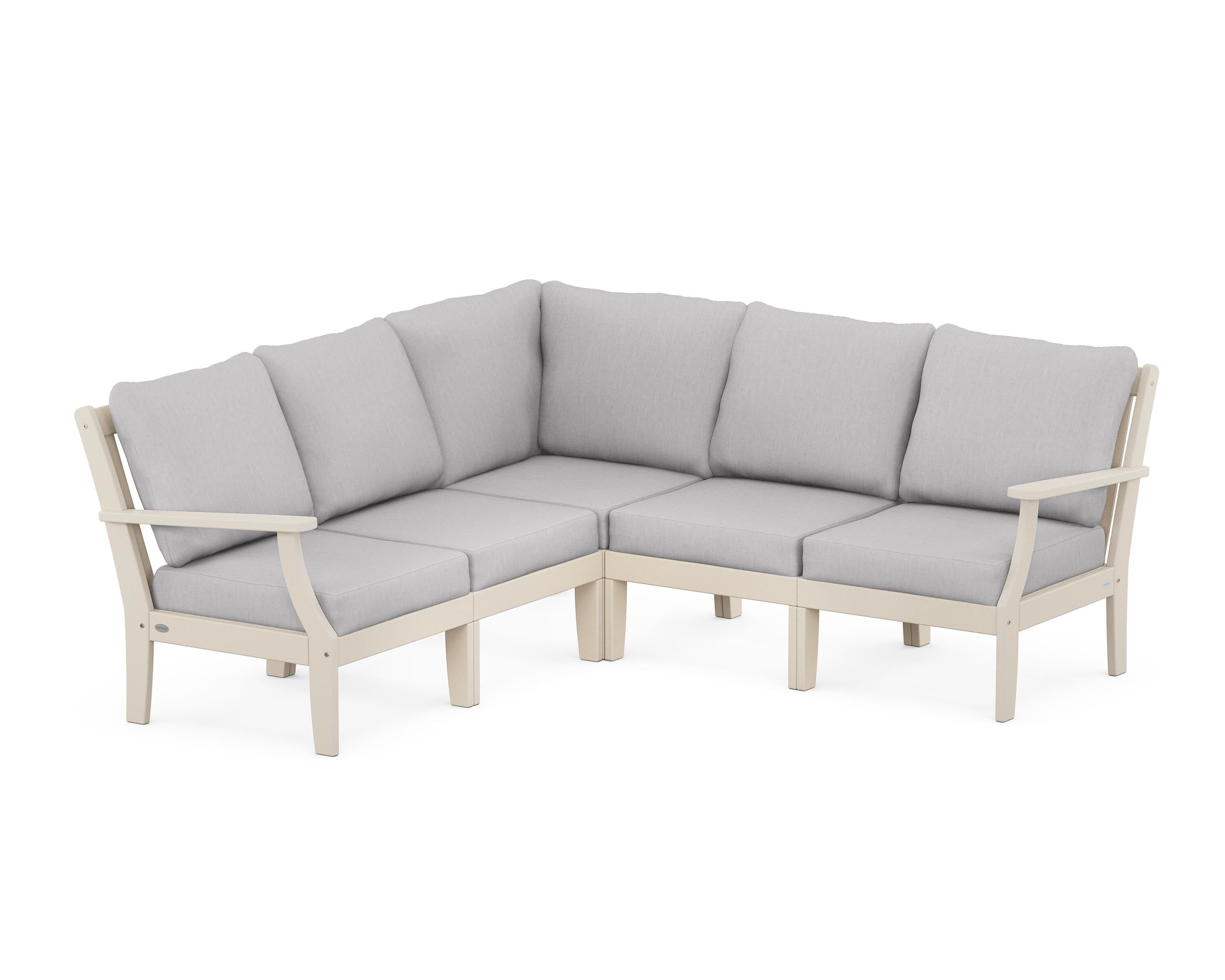 POLYWOOD® Braxton Modular 5-Piece Deep Seating Set in Sand / Granite