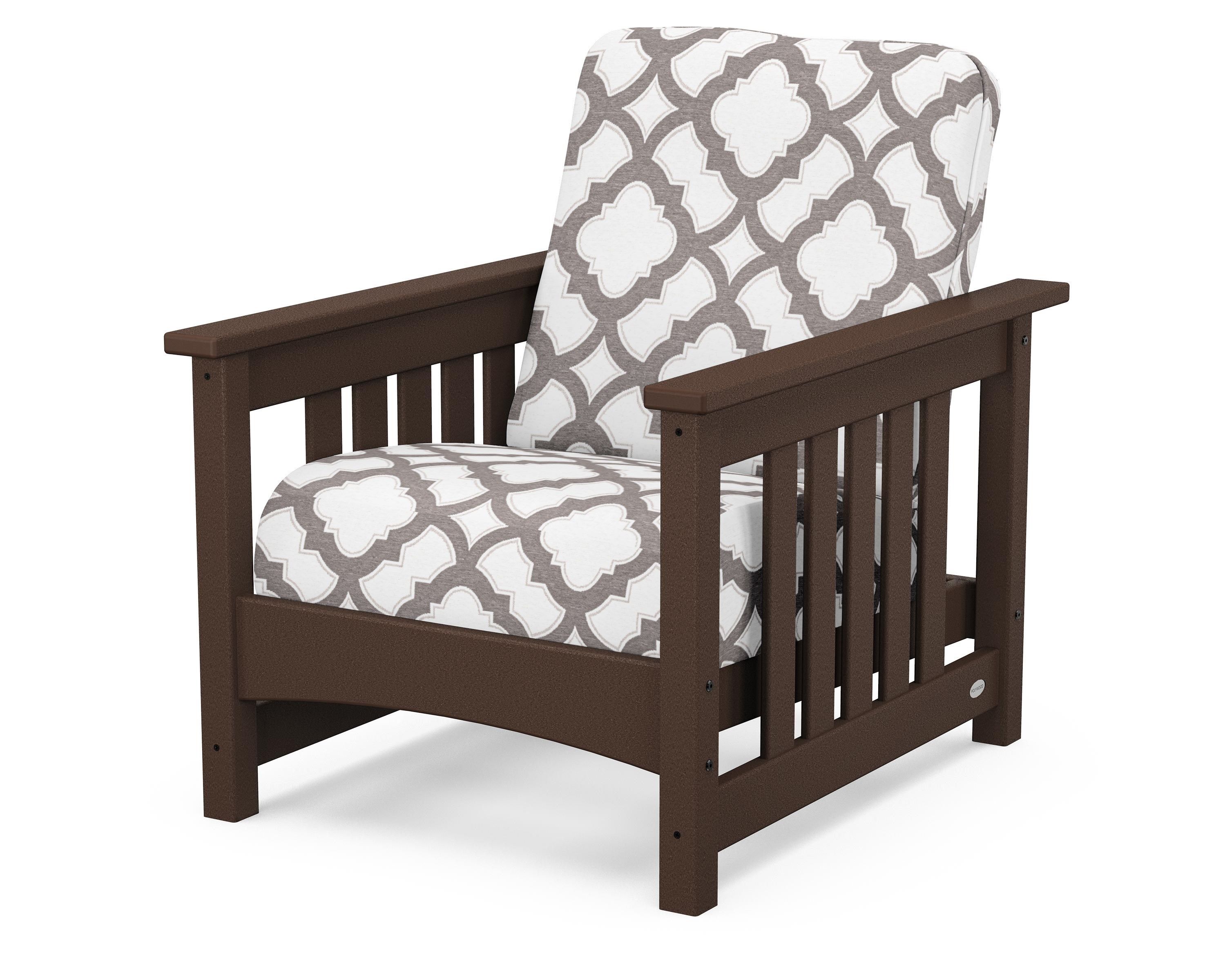 POLYWOOD® Club Mission Chair in Mahogany / Trellis Grey Mist
