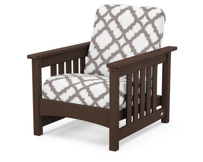 POLYWOOD® Club Mission Chair in Mahogany / Trellis Grey Mist