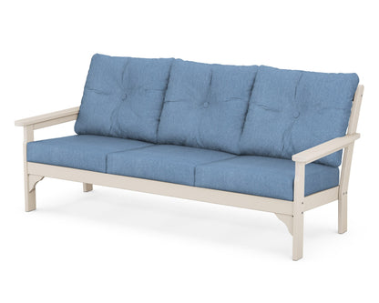 POLYWOOD® Vineyard Deep Seating Sofa in Sand / Sky Blue