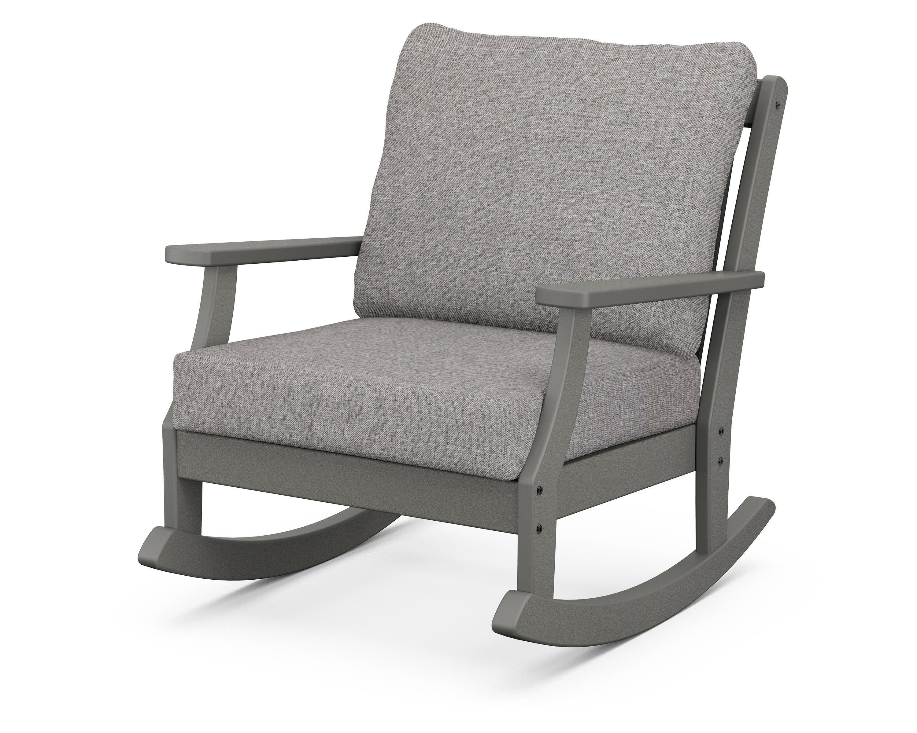 POLYWOOD® Braxton Deep Seating Rocking Chair in Slate Grey / Grey Mist