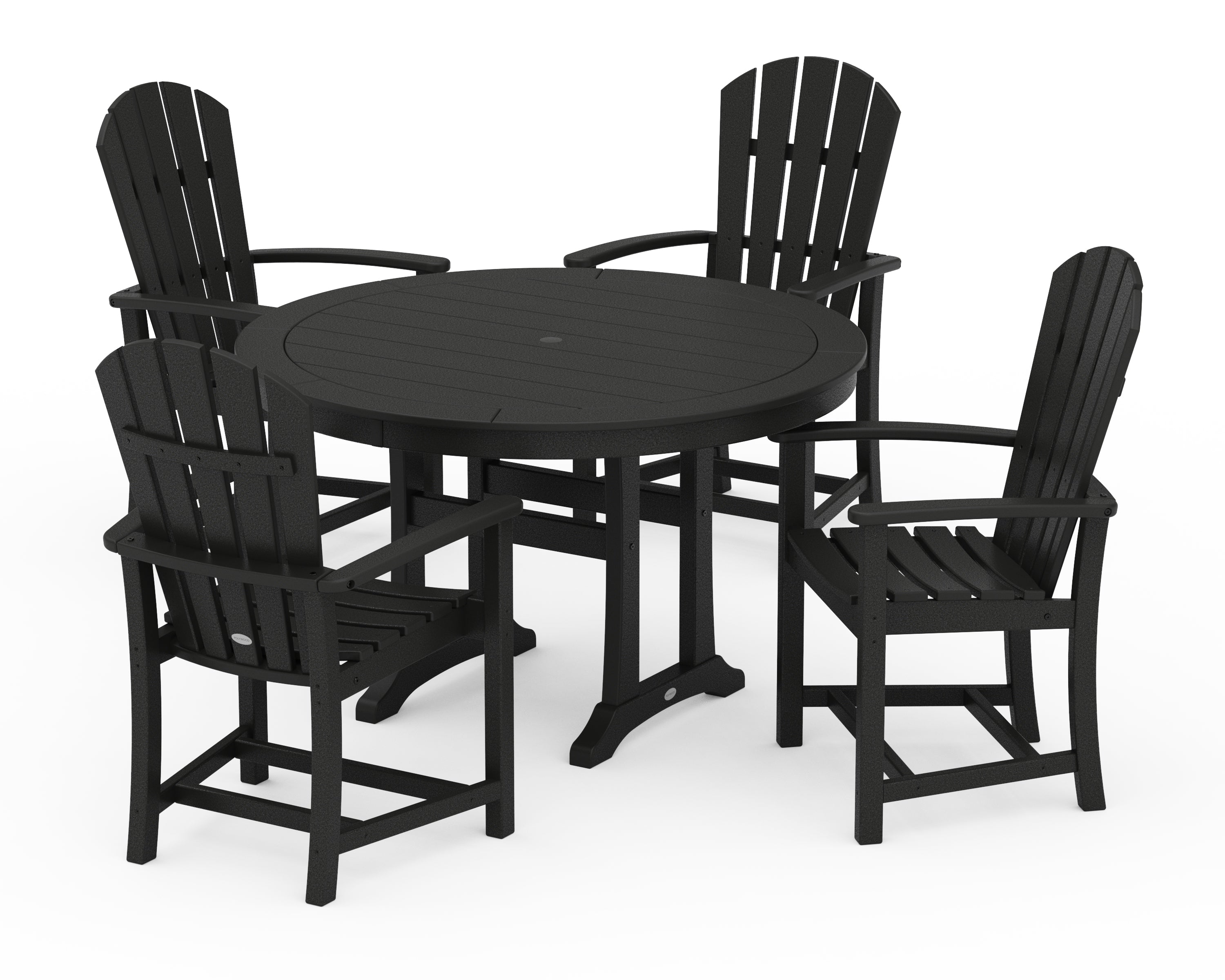 POLYWOOD® Palm Coast 5-Piece Round Dining Set in Black