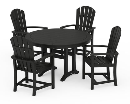 POLYWOOD® Palm Coast 5-Piece Round Dining Set in Black