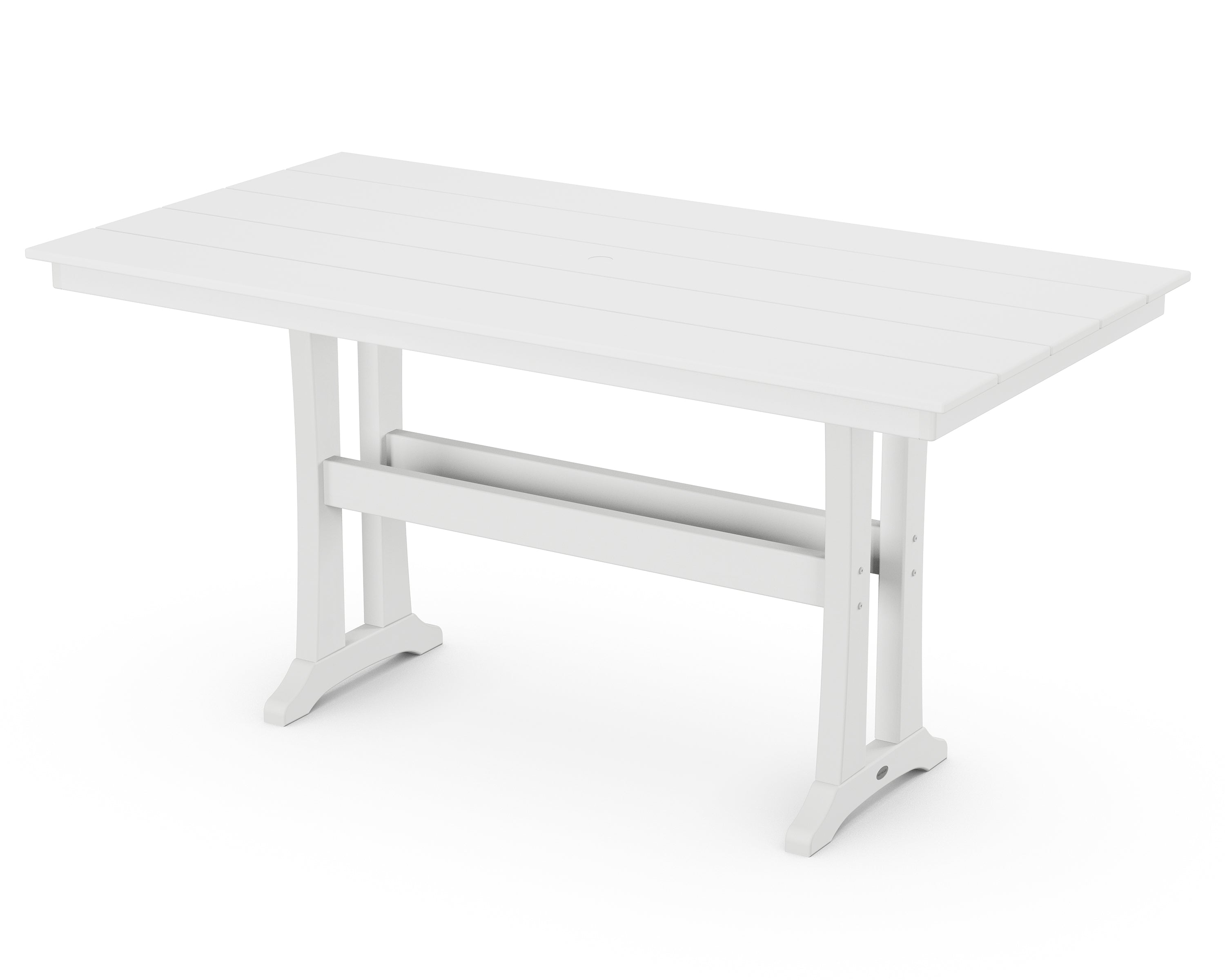 POLYWOOD® Farmhouse Trestle 37" x 72" Counter Table in White