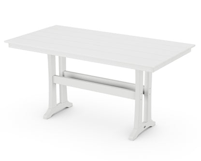 POLYWOOD® Farmhouse Trestle 37" x 72" Counter Table in White