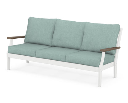 POLYWOOD® Braxton Deep Seating Sofa in White / Kona / Glacier Spa