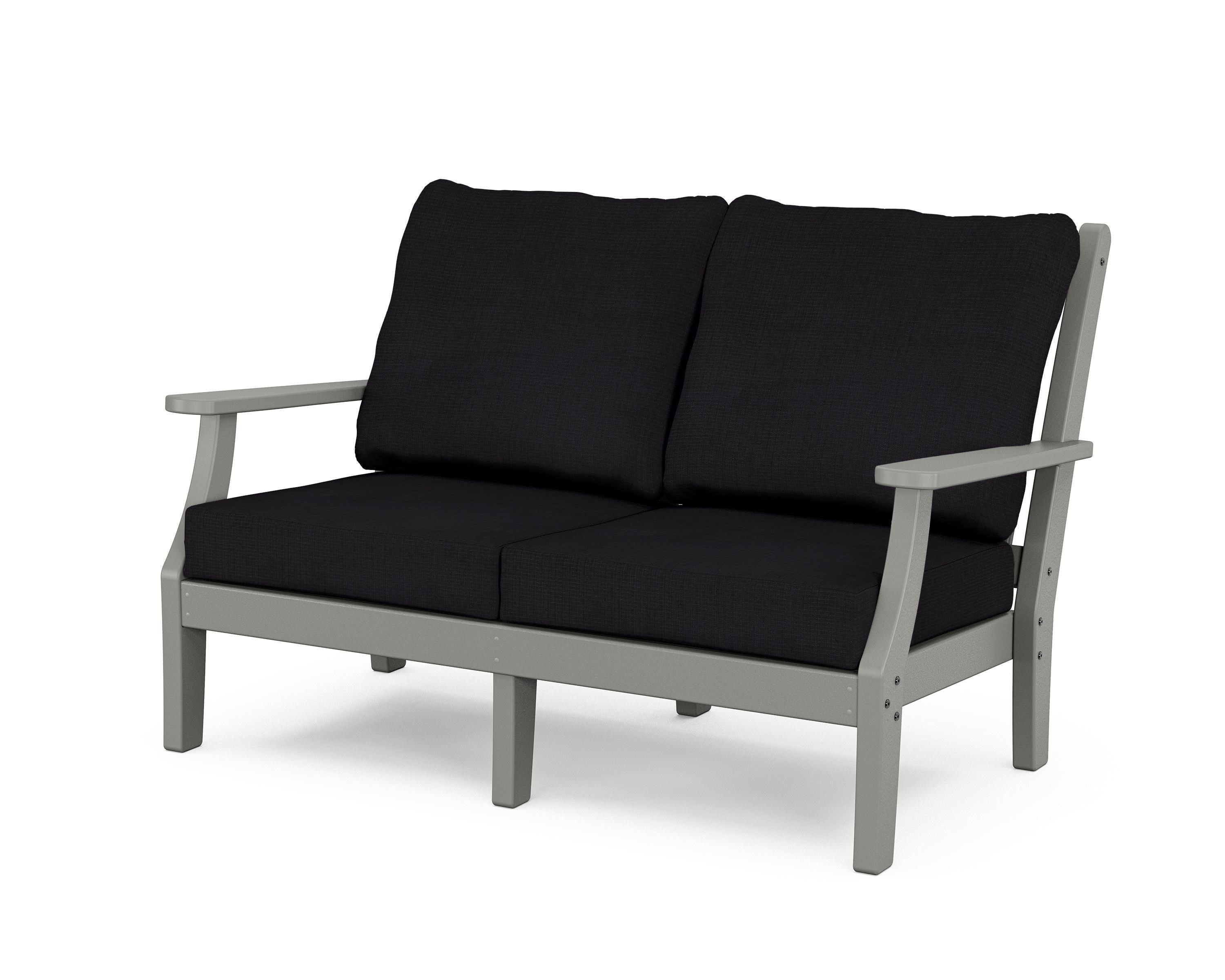 Country Living Wovendale Deep Seating Loveseat in Slate Grey / Midnight Linen