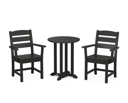 POLYWOOD® Lakeside 3-Piece Round Bistro Dining Set in Black
