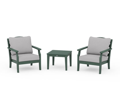 Draper James™ by  POLYWOOD® Savannah 3-Piece Deep Seating Set in Green / Granite