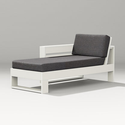 PW Designer Series Latitude Modular Left Arm Chaise in Vintage White / Ash Charcoal