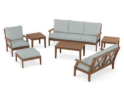 POLYWOOD® Braxton 7-Piece Deep Seating Set in Teak / Spa