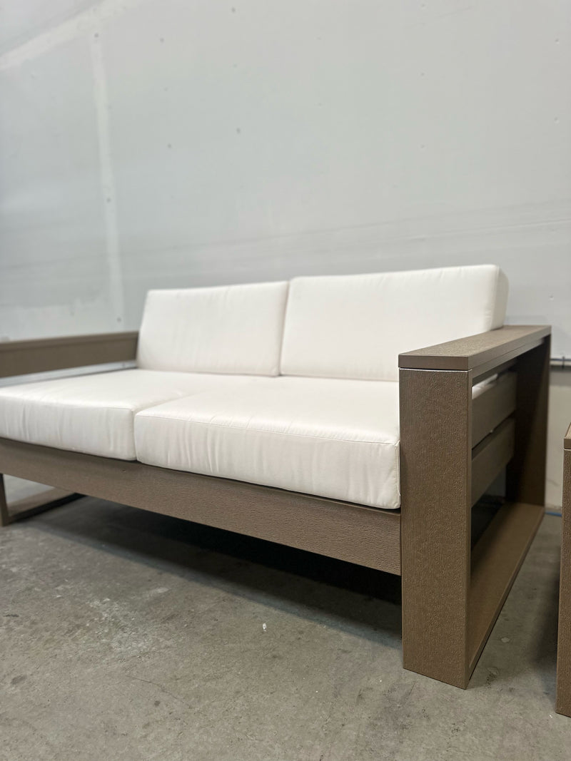 POLYWOOD LATITUDE LOVESEAT WITH RECT FIRETABLE