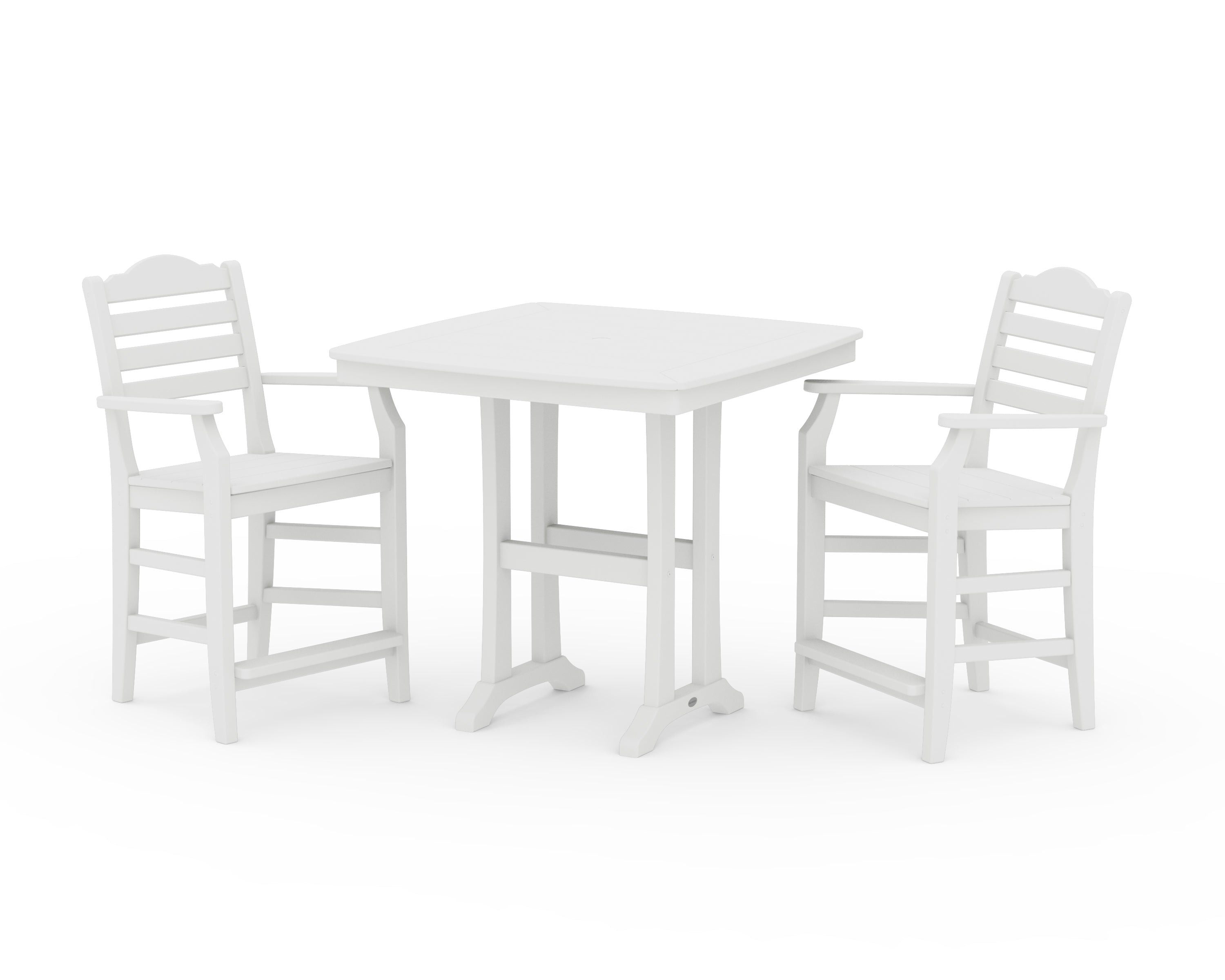 Draper James™ by  POLYWOOD® Savannah 3-Piece Counter Set with Trestle Legs in White