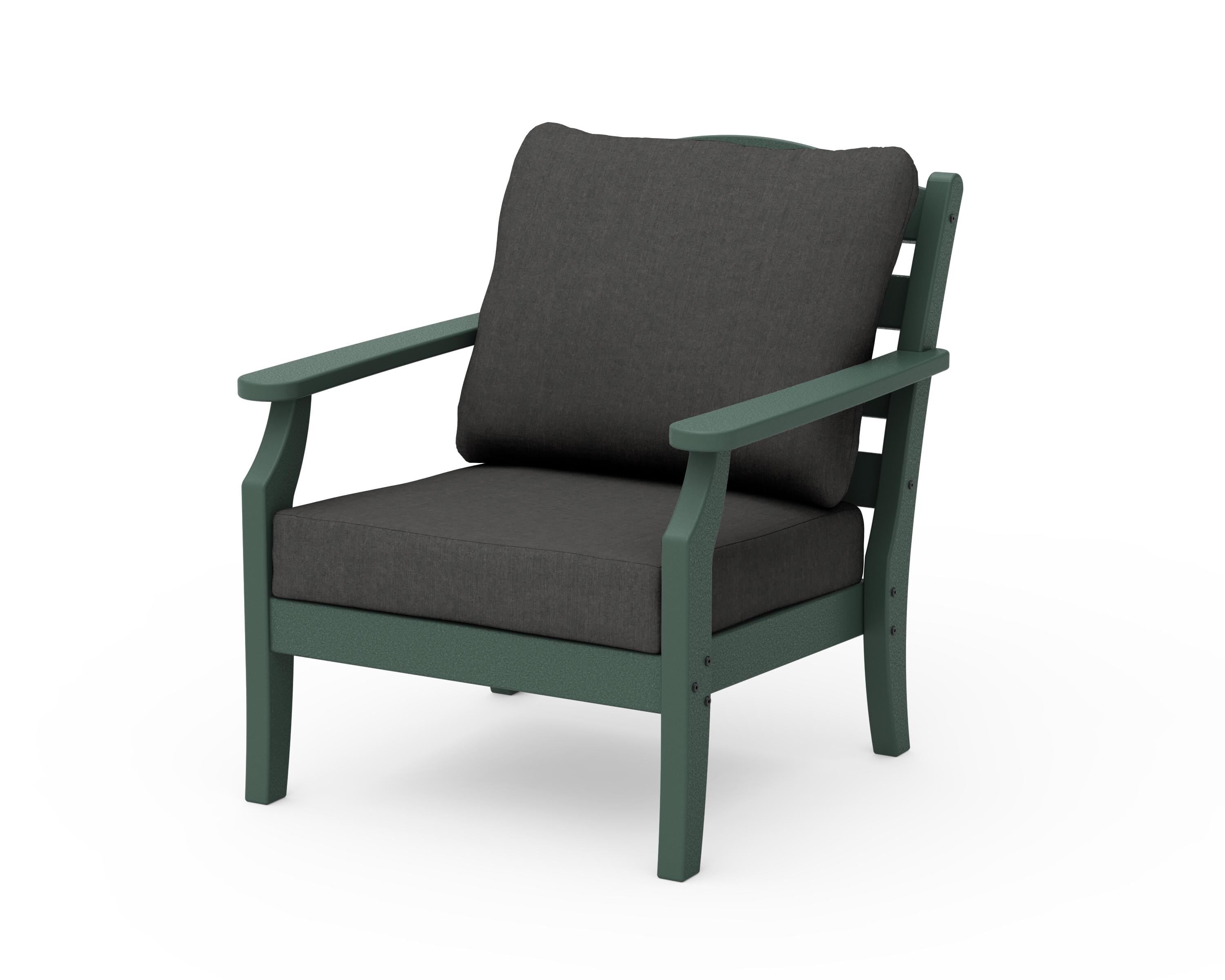 Draper James™ by  POLYWOOD® Savannah Deep Seating Chair in Green / Spectrum Carbon