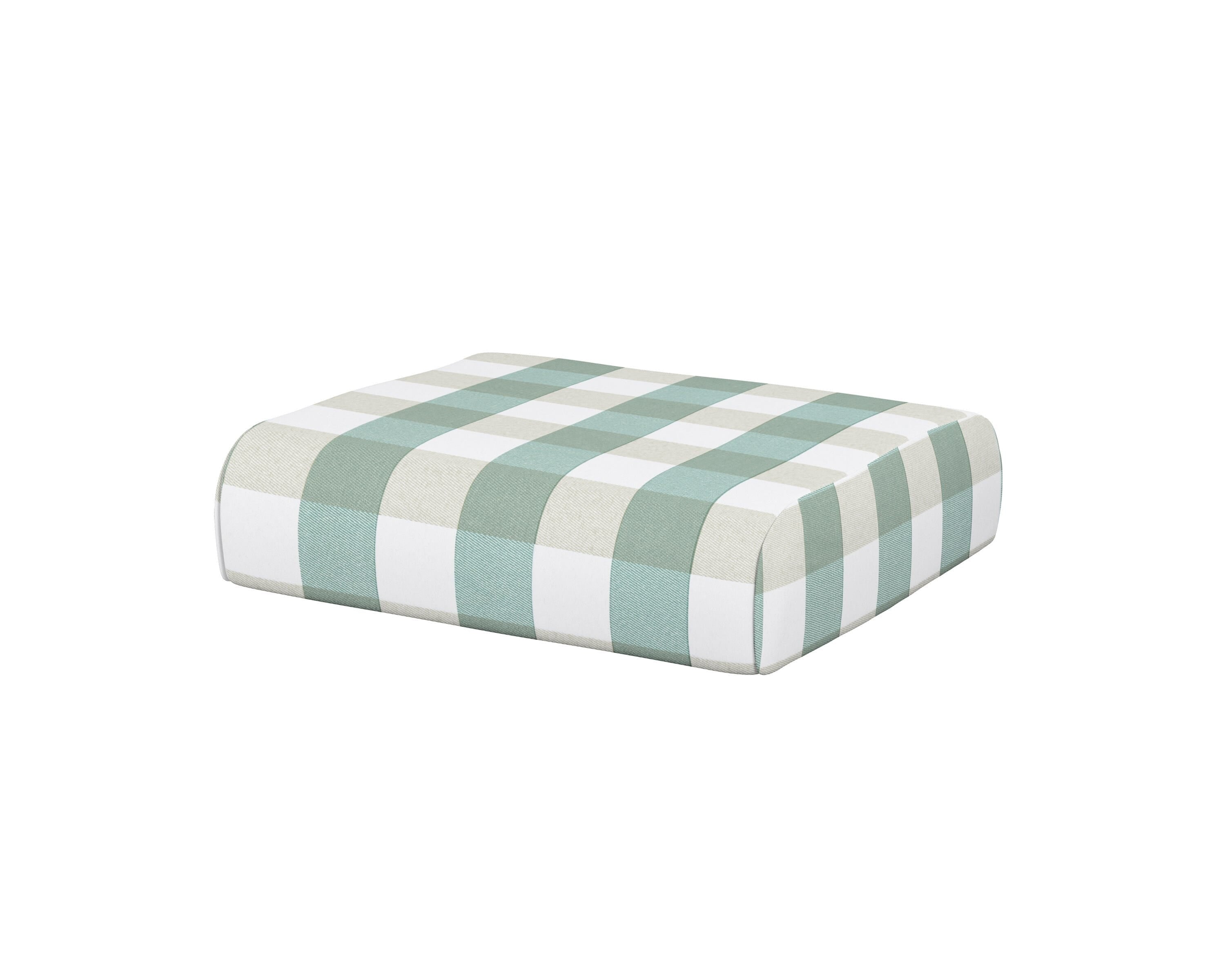 POLYWOOD® Club Ottoman Cushion in Buffalo Plaid Glacier Spa