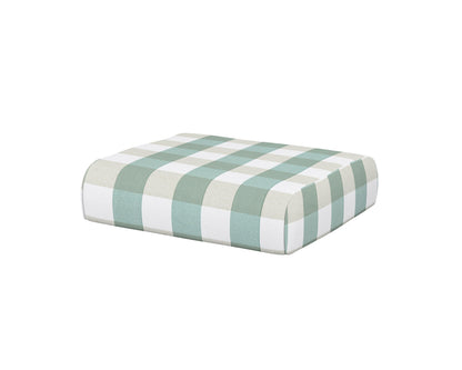POLYWOOD® Club Ottoman Cushion in Buffalo Plaid Glacier Spa