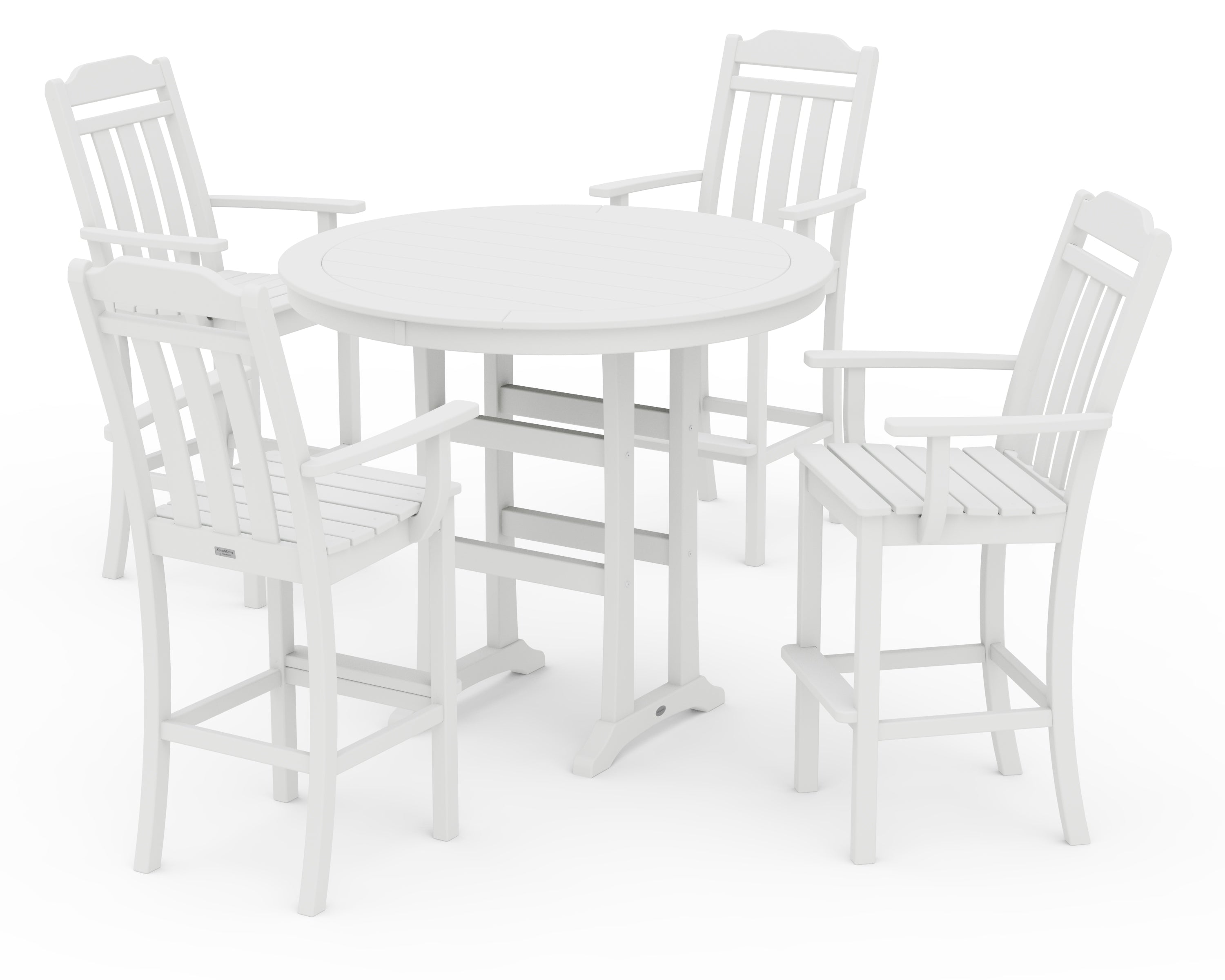 Country Living Cottage 5-Piece Round Bar Set in White